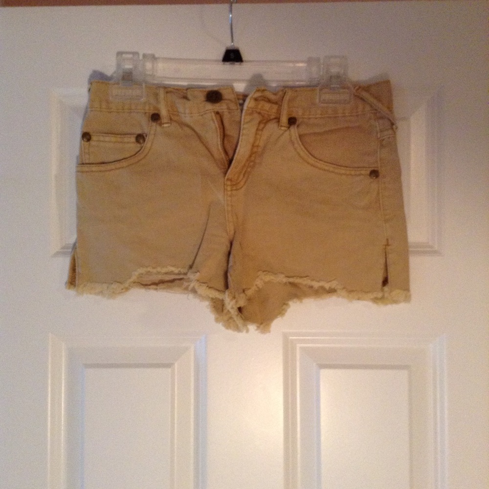 Free People Sand Denim Shorts